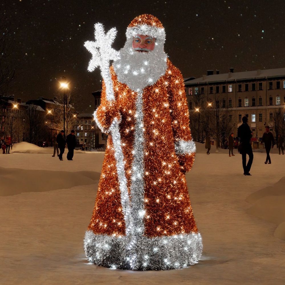 Светодиодные фигуры "Дед Мороз и Снегурочка серия Мандарин"