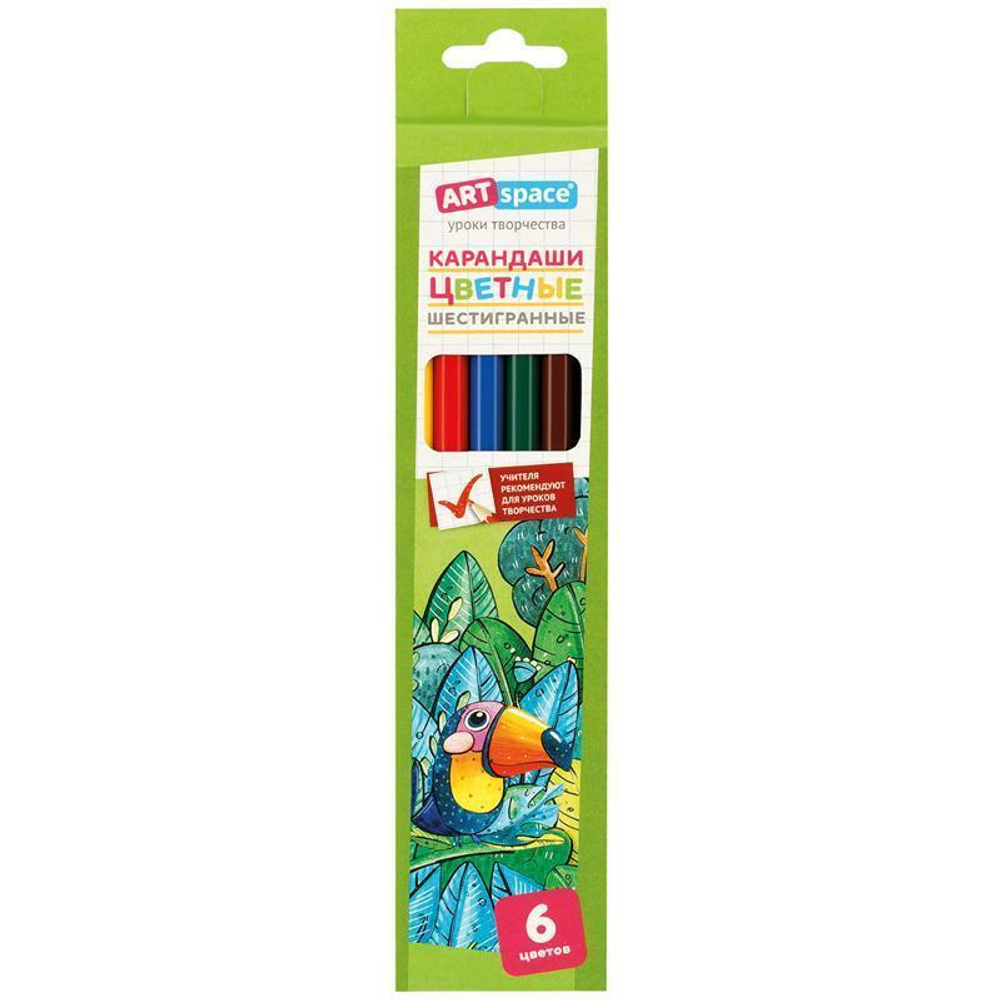 Карандаши 6цв. заточен. е/п "Милые зверушки" (Спейс)