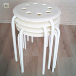 Табурет Axel белый, 30х45 см, полипропилен/металл