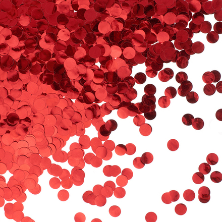 Конфетти фольга Круг, Красный, Металлик, 1 см, 50 г.