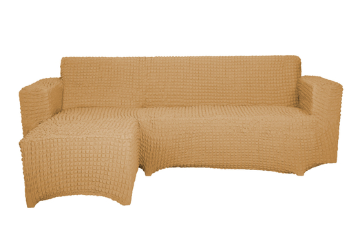 Чехол Модерн на угловой диван с выступом слева, цвет Медовый