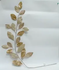 Ветвь Нежость 145 см., шампань с блестящими листьями, 1 шт., Christmas DeLuxe (86706)