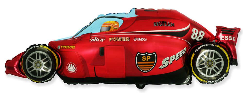 Шар (36"/91 см) Фигура, Формула 1, Красный 1 шт.