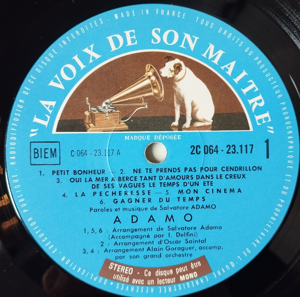 Винтажная виниловая пластинка LP Salvatore Adamo Адамо (France 1968)