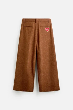 ZARA X HARRY LAMBERT ШИРОКИЕ БРЮКИ, ЧЕРЕПИЧНЫЙ