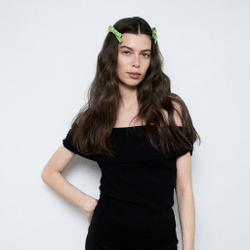 Бант "Стрекоза" XXS зеленый