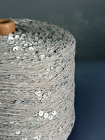 Пряжа Glam Shine пайетки 6+3 мм (142/серый матовый пайетки), 250м/100гр