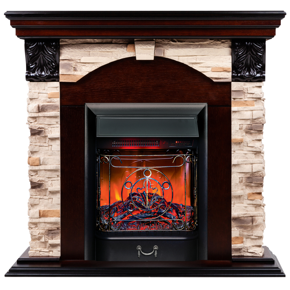 Каминокомплект Real Flame Dublin Rock AO с очагом Majestic Lux Black RC