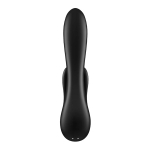 Черный вибратор-кролик 20,1см с двумя клиторальными отростками Satisfyer Double Flex