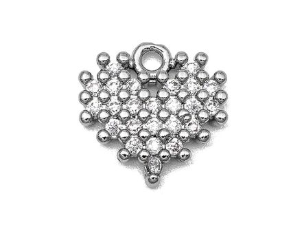 Подвеска "Сердечко" 11мм, со стразами