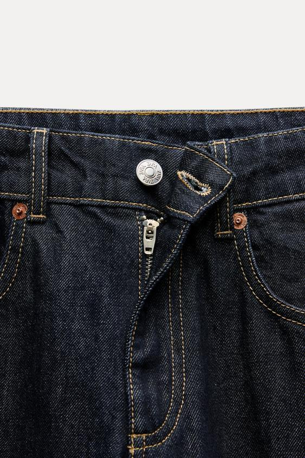 ZARA ДЖИНСЫ TRF WIDE LEG СО СРЕДНЕЙ ПОСАДКОЙ, НАСЫЩЕННЫЙ СИНИЙ