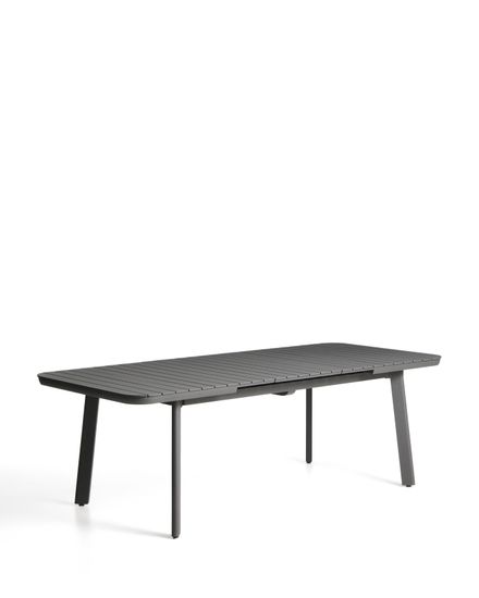 Раздвижной уличный стол Izola из алюминия с графитовой отделкой, 185 (235) x 100 см