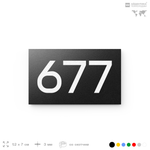 Номер на дверь 677, табличка на дверь для офиса, квартиры, кабинета, аудитории, склада, черная 120х70 мм, Айдентика Технолоджи