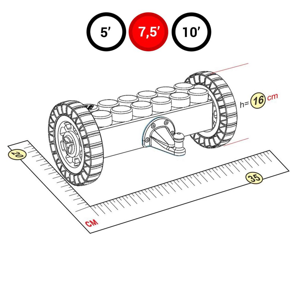 Задний мост с колесами для GigaBloks