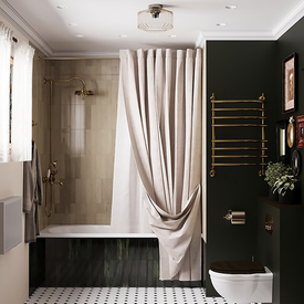 Дизайн-проект ванной комнаты в классико-винтажном стиле