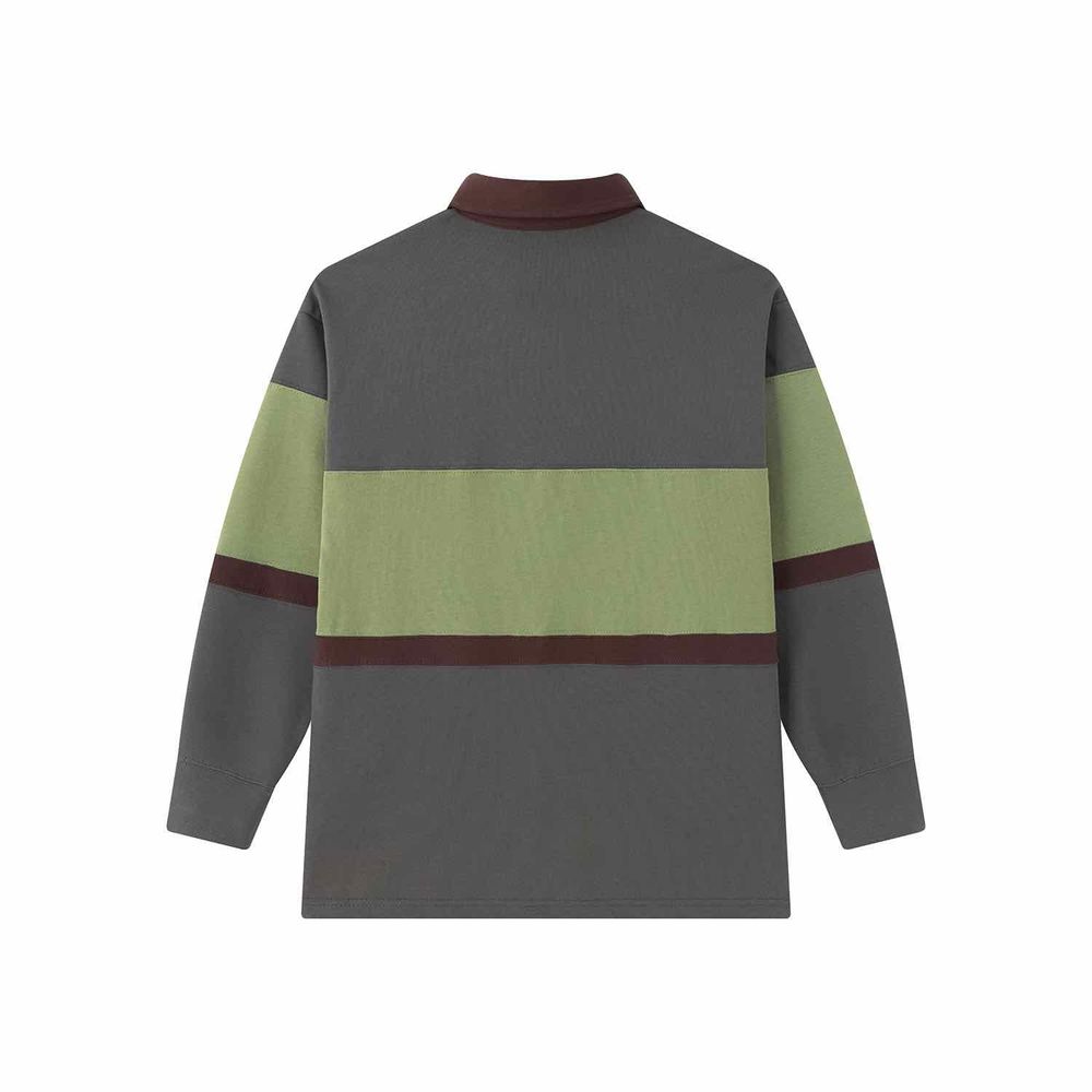 Лонгслив Ymkashix Rugby темно-серый/зеленый