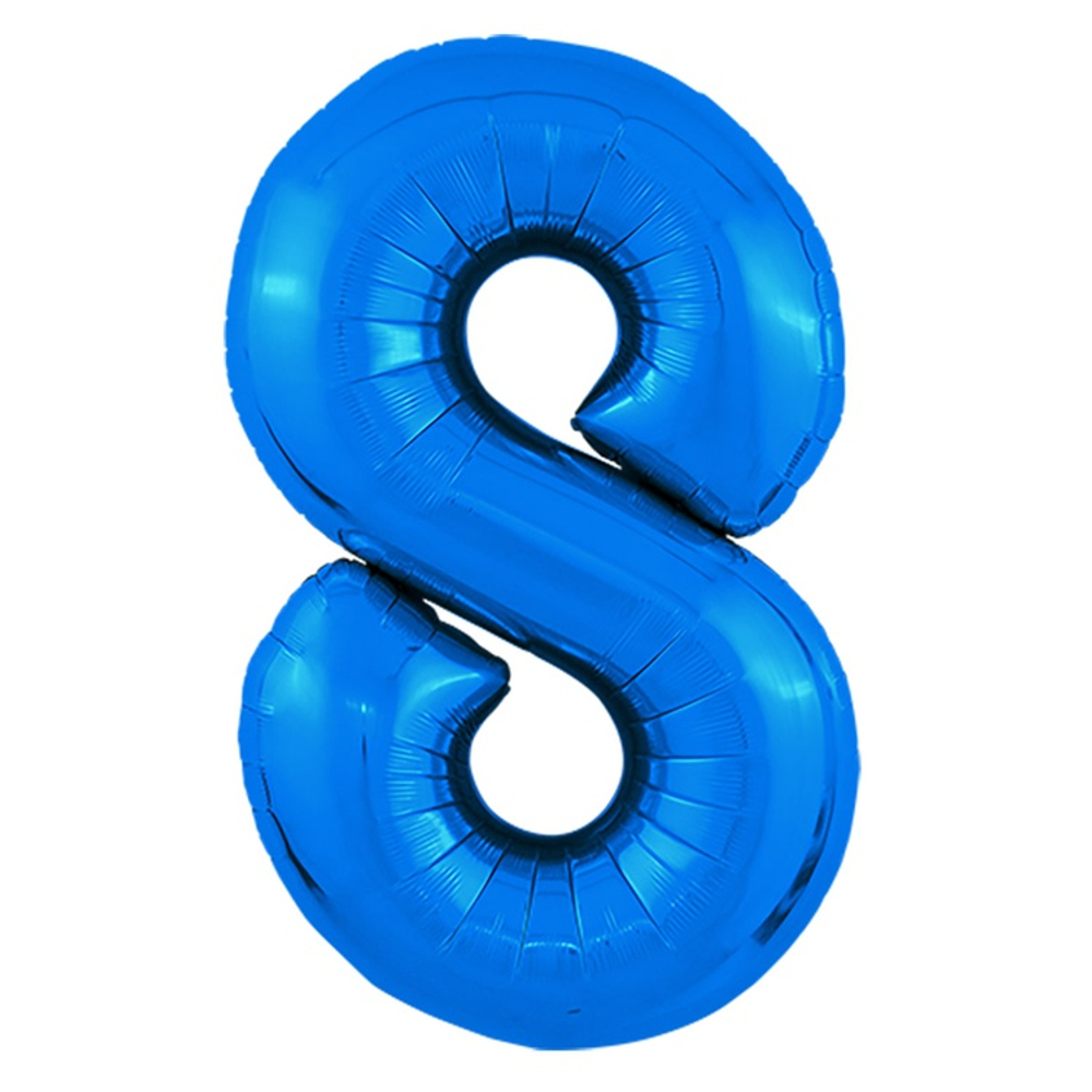 Шар фольгированный Цифра 8 101 см (Синий)