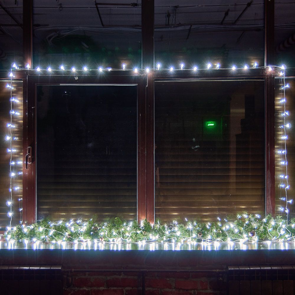 ULD-S2500-225-STК WHITE IP20 Гирлянда светодиодная. 25м. Соединяемая. 225 светодиодов. Белый свет. Провод прозрачный. ТМ Uniel