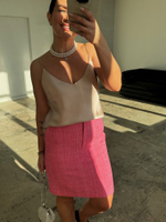 Топ шелковый песочный