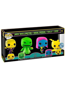 Фигурка Funko POP! Disney TNBC Jack/Oogie/Sally/Zero (BLKLT) (Exc) 4PK 69146