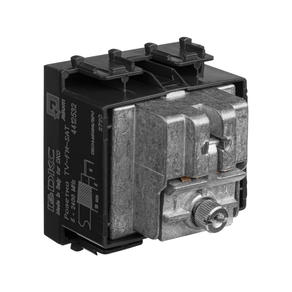 Розетка TV-FM-SAT модульная, "Avanti", "Черный матовый", 2 модуля