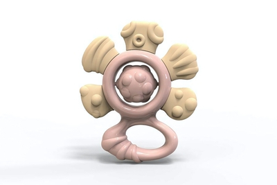 Погремушка "Цветочек" розовый пиерис Серия «Эстетика» блист. (Нордпласт)