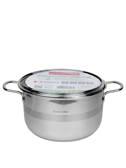 Кастрюля 5,5 л. из нержавеющей стали Kamille KM 5415 с крышкой