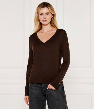 Хлопковый свитер Tommy Hilfiger - коричневый(WW0WW43097)