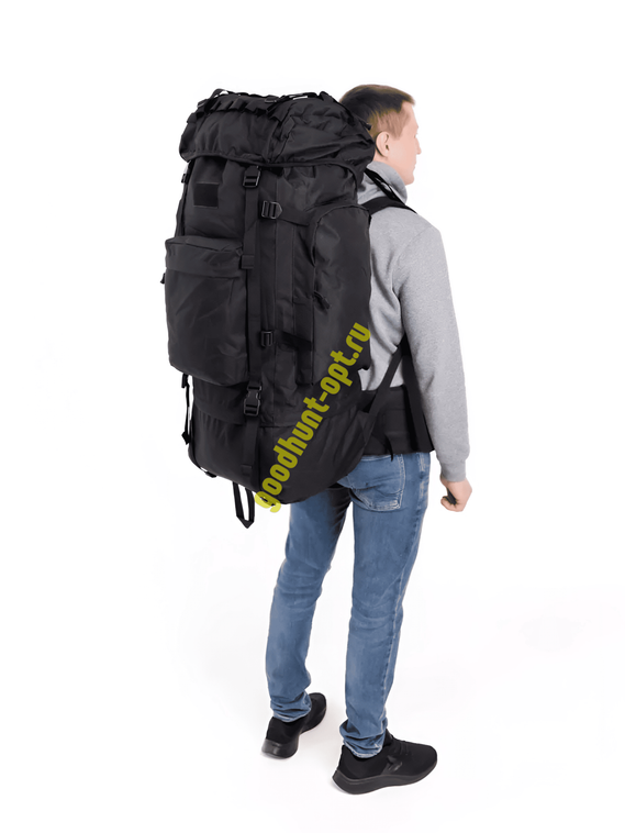 Тактический военный походный каркасный рюкзак 100 л Черный