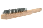 Щетка ручная с деревянной ручкой по металлу 6 рядов