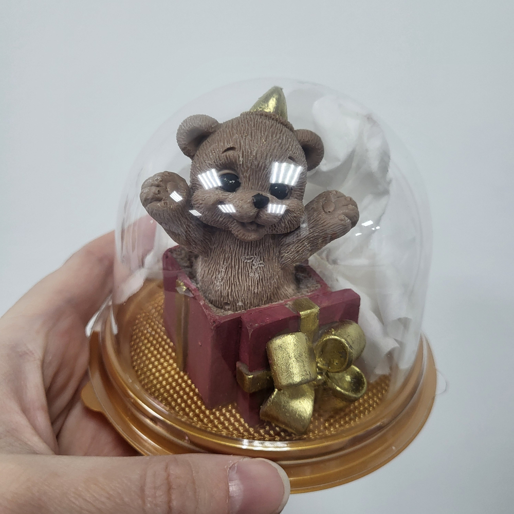 Фигурка из шоко глазури Мишка в коробке №1