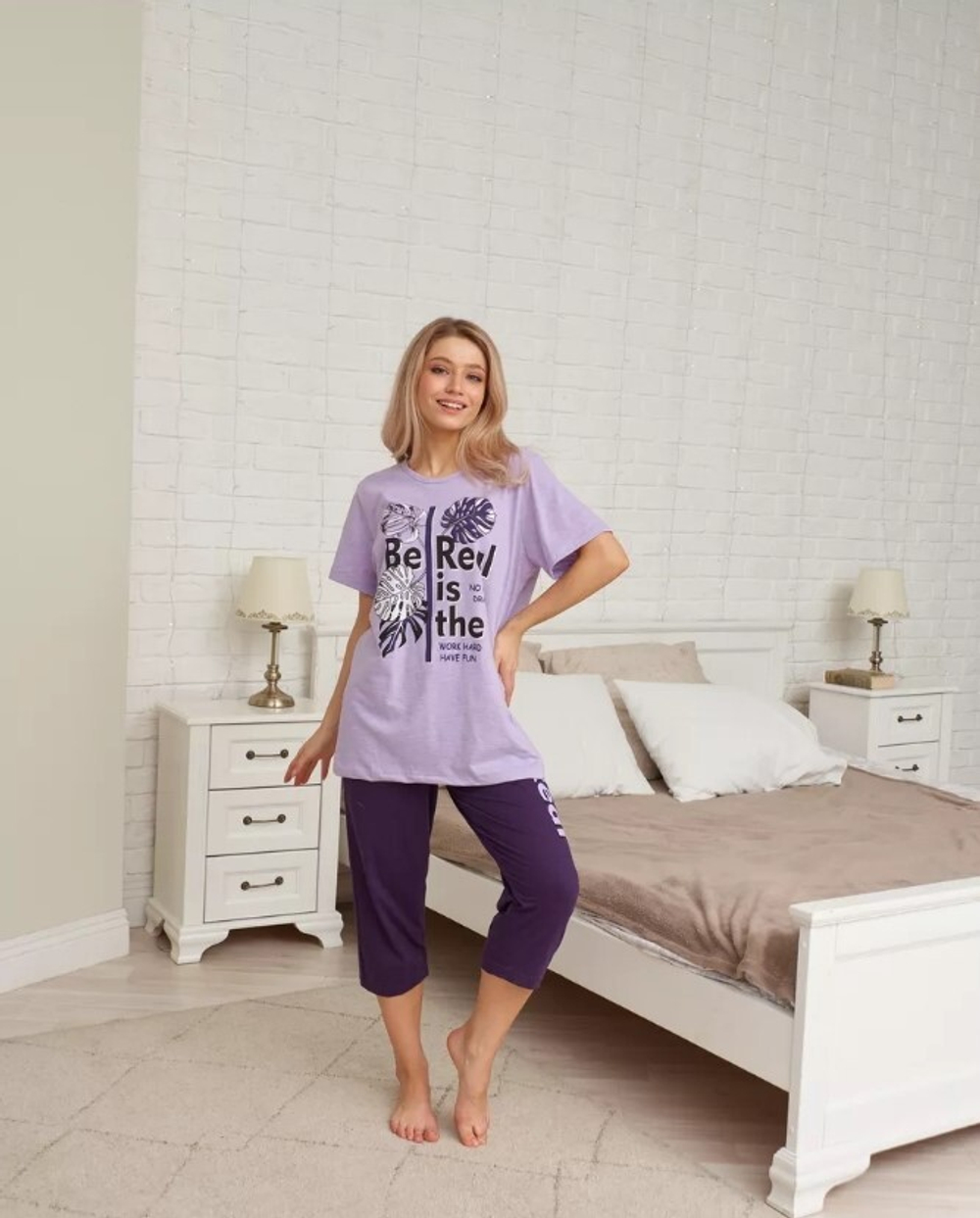 Пижама х/б бриджи+футболка УБФ0019