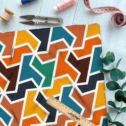 Ткань дюспо разноцветный геометрический узор