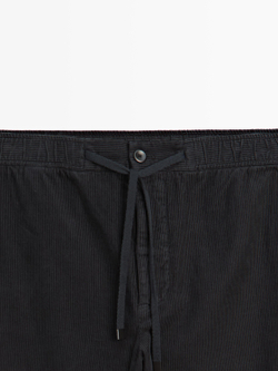 Massimo Dutti Брюки-джоггеры вельветовые, серый