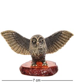 Народные промыслы AM-1250 Фигурка «Сова Хэдвиг» (латунь, янтарь)