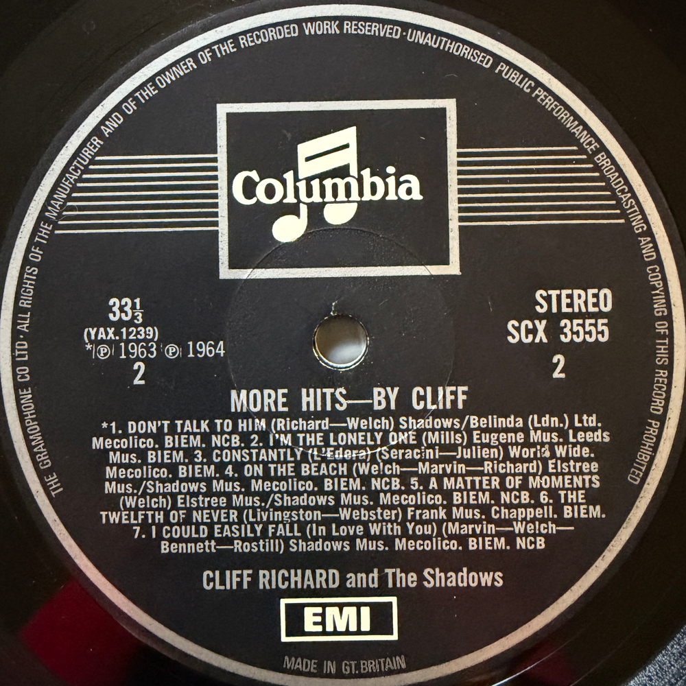 Cliff Richard ‎– More Hits - By Cliff (Англия) Т