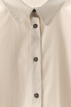 ZARA РУБАШКА ИЗ ПОПЛИНА В ПОЛОСКУ, ЖЕЛТОВАТО-БЕЛЫЙ