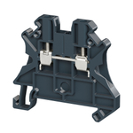 Клемма проходная, винтовой зажим, 2 точки подключения, 4 кв.мм, черная