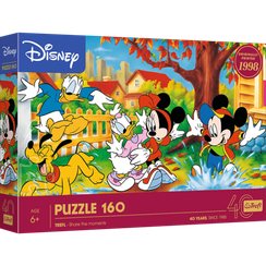 Puzzles - "160" - 40th anniversary Trefl - Playing in puddles / Disney Mickey Mouse and Friends
