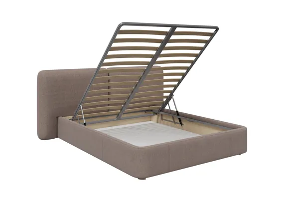 Кровать с подъемным механизмом Hub Soft 160 см (капучино, твид)