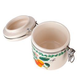 Банка для сыпучих продуктов (клипс)" " 15х10х12см v=480мл(керамика) (подарочная упаковка)