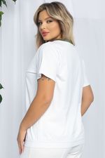 Блуза Лотус (бело-оранжевая) Б13160-20М LT Collection