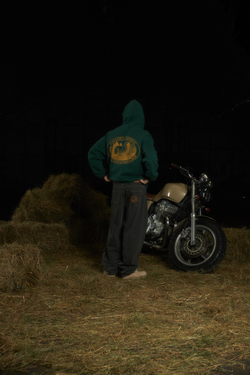 Худи Called a Garment Stamp Heavy Cotton Zip Hoodie "Dark Green"