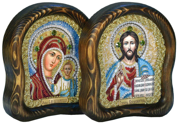 Икона Венчальная пара бисер