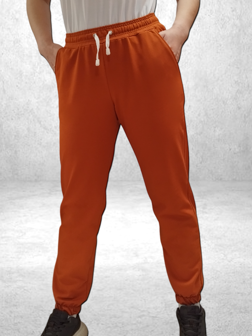 20822 Брюки женские внизу на резинке футер 2-х нитка кирпичный (56)