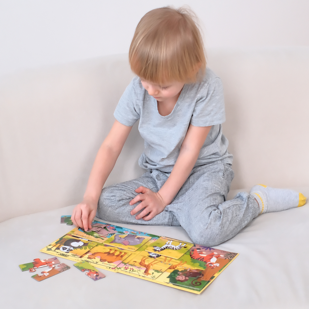 Животные Африки и Азии, магнитные пазлы