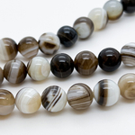 Бусины Агат тонированный, цвет кофейный, размер 10,3-10,5 мм, цена за 18-19 шт (1/2 нити)