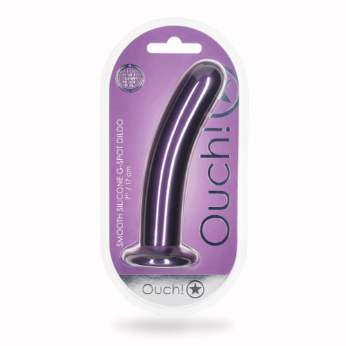 Фиолетовый фаллоимитатор Smooth G-Spot - 17,7 см.