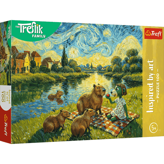 Pazl \ Puzzle \ Пазлы Puzzles - "100" Inspired By Art - Feeding the Capybaras / KAZSTUDIO SA The Treflik Family