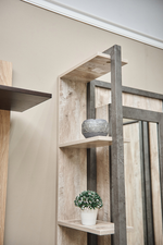 Полка навесная Клео Дуб Юкон/Ателье темное